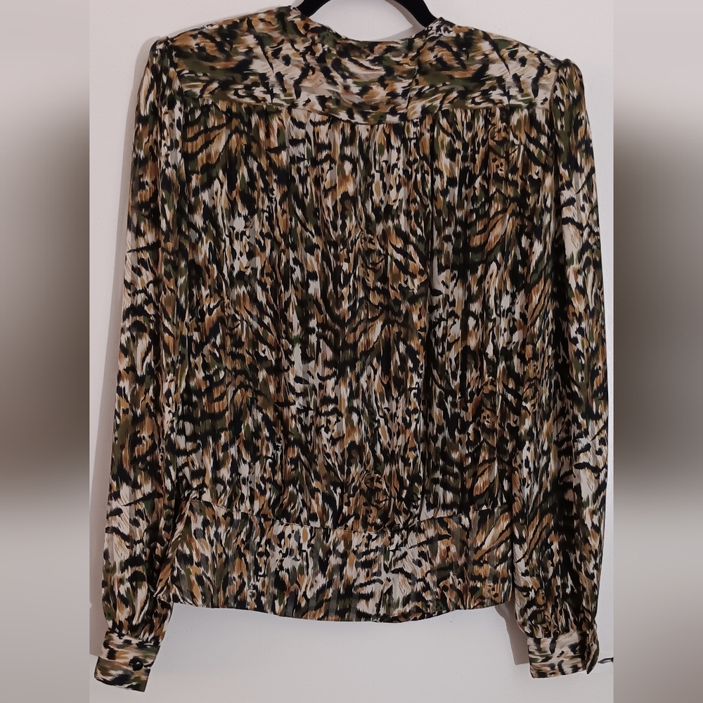 Nicola Beautiful Vintage Leopard Print Button Front Blouse Size 12 - Picture 2 of 7